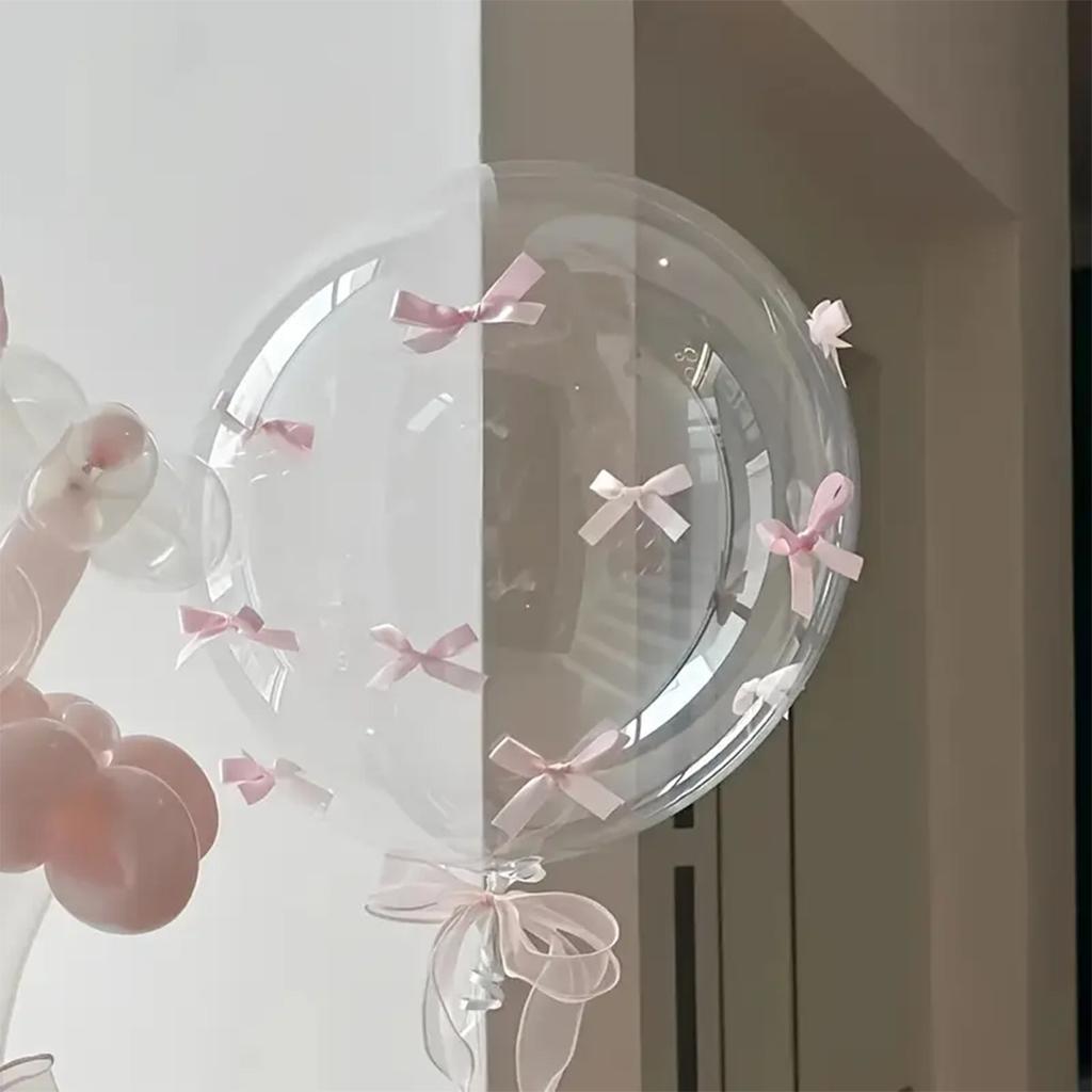 Набор из 92 прозрачных воздушных шаров Bobball с розовыми бантами для дней рождения, Дня святого Валентина, свадеб, вечеринок и украшений