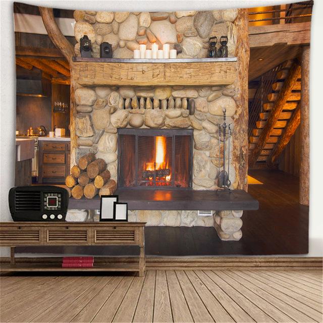 Гобелен с девственным лесом, зеленое дерево в туманном лесу, настенный гобелен с природными пейзажами, настенный гобелен, декор для гостиной, спальни