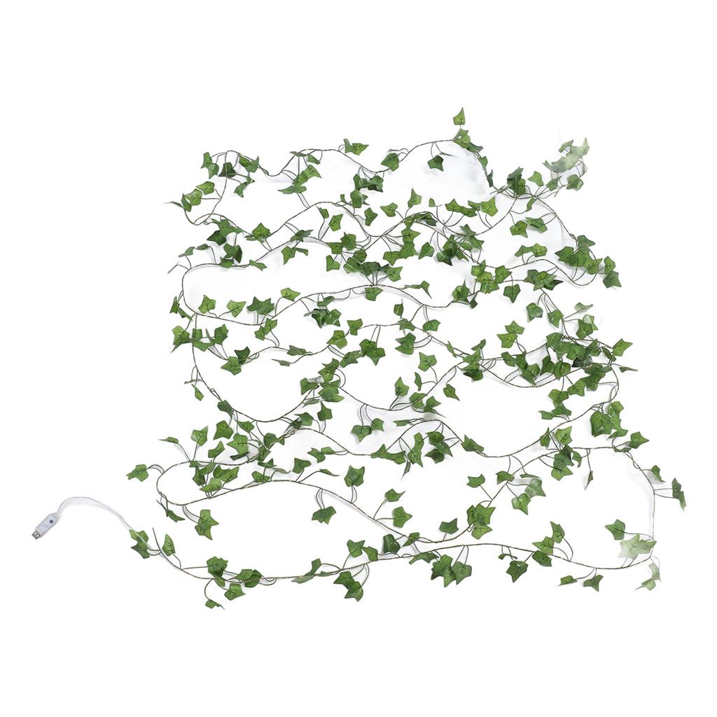 Artificial Vine String Light Maple Green Leaf Garland Outdoor Courtyard Decoration USB with Remote