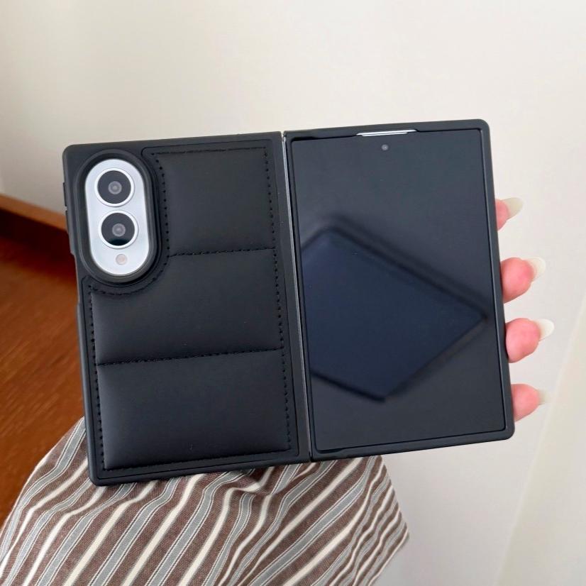 Роскошный однотонный пуховик Пальто Чехол для телефона для Samsung Galaxy Z Fold 8 Fold8 Мягкое прикосновение Матовый Бампер Противоударная задняя крышка