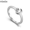 Новое женское кольцо из стерлингового серебра 925 пробы, модное кольцо с изгибом полумесяца и цирконием, регулируемые кольца на указательный палец, ювелирные изделия, подарок на годовщину