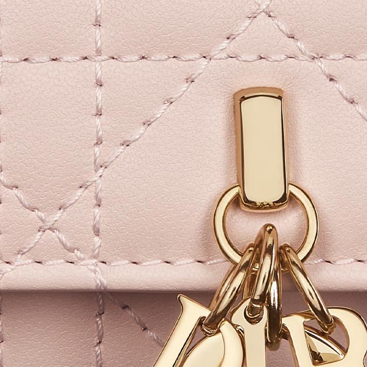 Dior Мой женский кошелек Dior из натуральной кожи ягненка, очень маленький, светло-розовый