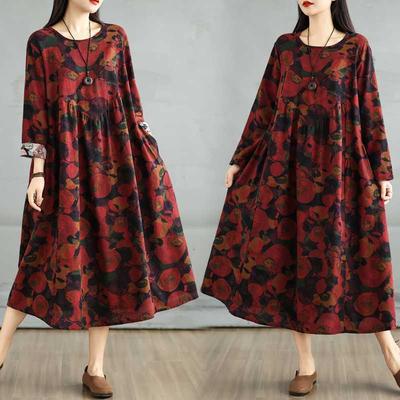 Весенне-летнее платье с V-образным вырезом, кружевным карманом и длинными рукавами, А-силуэт