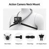 Action Camera Neck Chest Mount 360° Rotatable POV Shooting Aluminum Alloy PC Silicone Universal Vlog Video Shooting Accessories