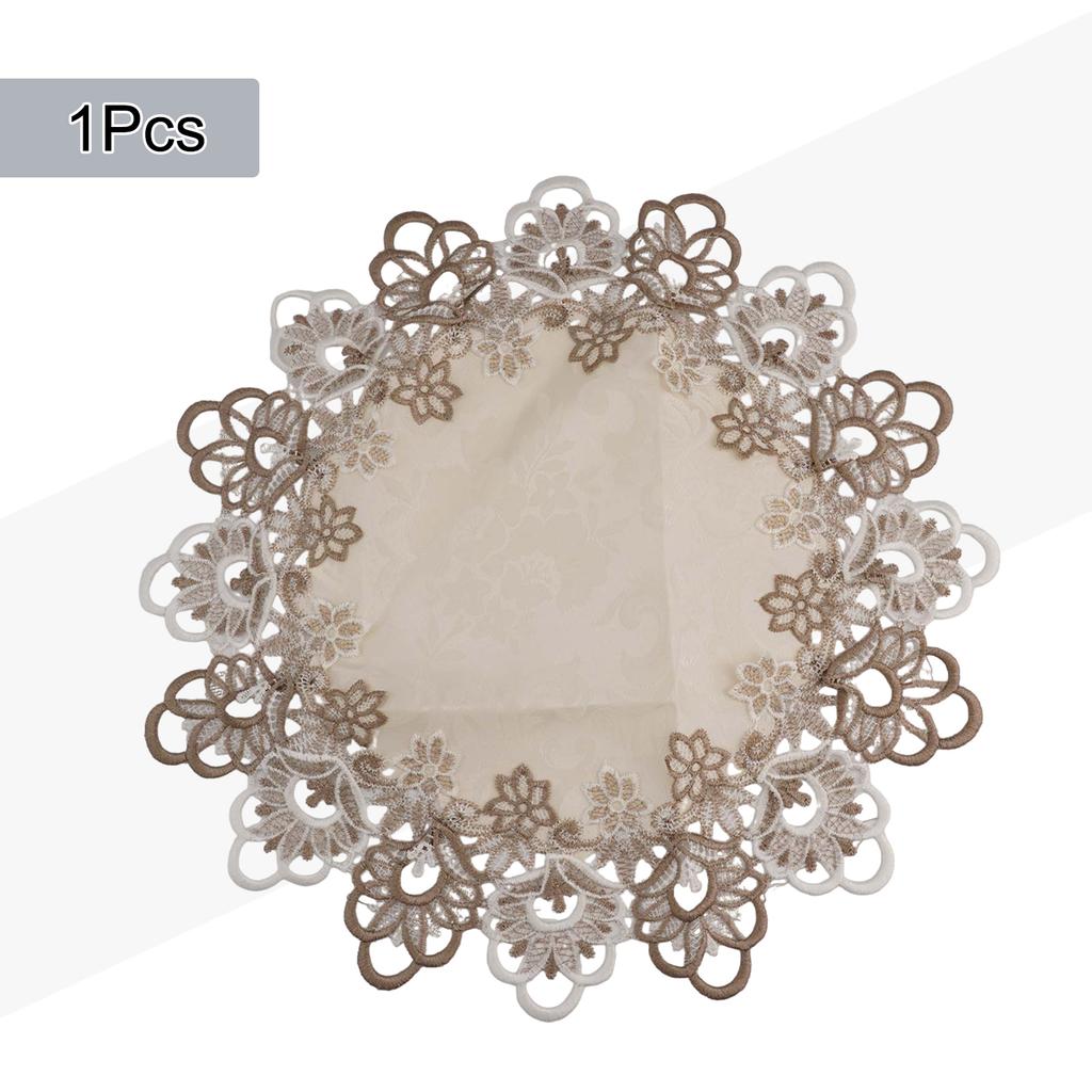 1 шт. Круглая скатерть кружевная с цветочной вышивкой скатерть пылезащитная для дома обеденного стола кафе свадебный декор