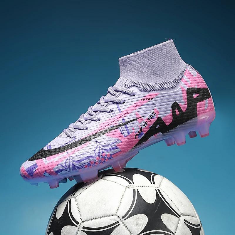 Men Soccer Shoes Outdoor Professional Training Football Boots Unisex Turf Futsal Match Soccer Cleats Grass Non-slip Breathable
