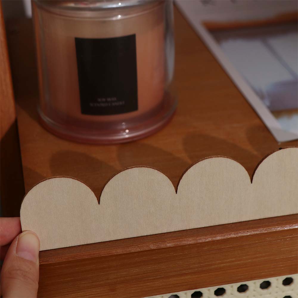 6pcs Handmade Fan-shaped Wooden Frame Unfinished Cabinet Frame Creative DIY Crafts Frame Wall Art