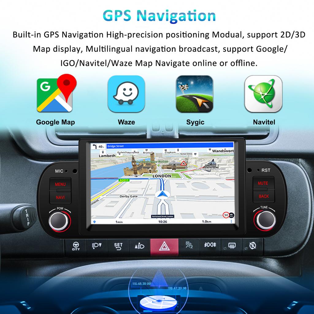 Автомобильное радио мультимедиа для Fiat Panda 2013-2020 Android Видео Стерео Android Auto Carplay GPS НЕТ 1 din DVD 7" Головное устройство