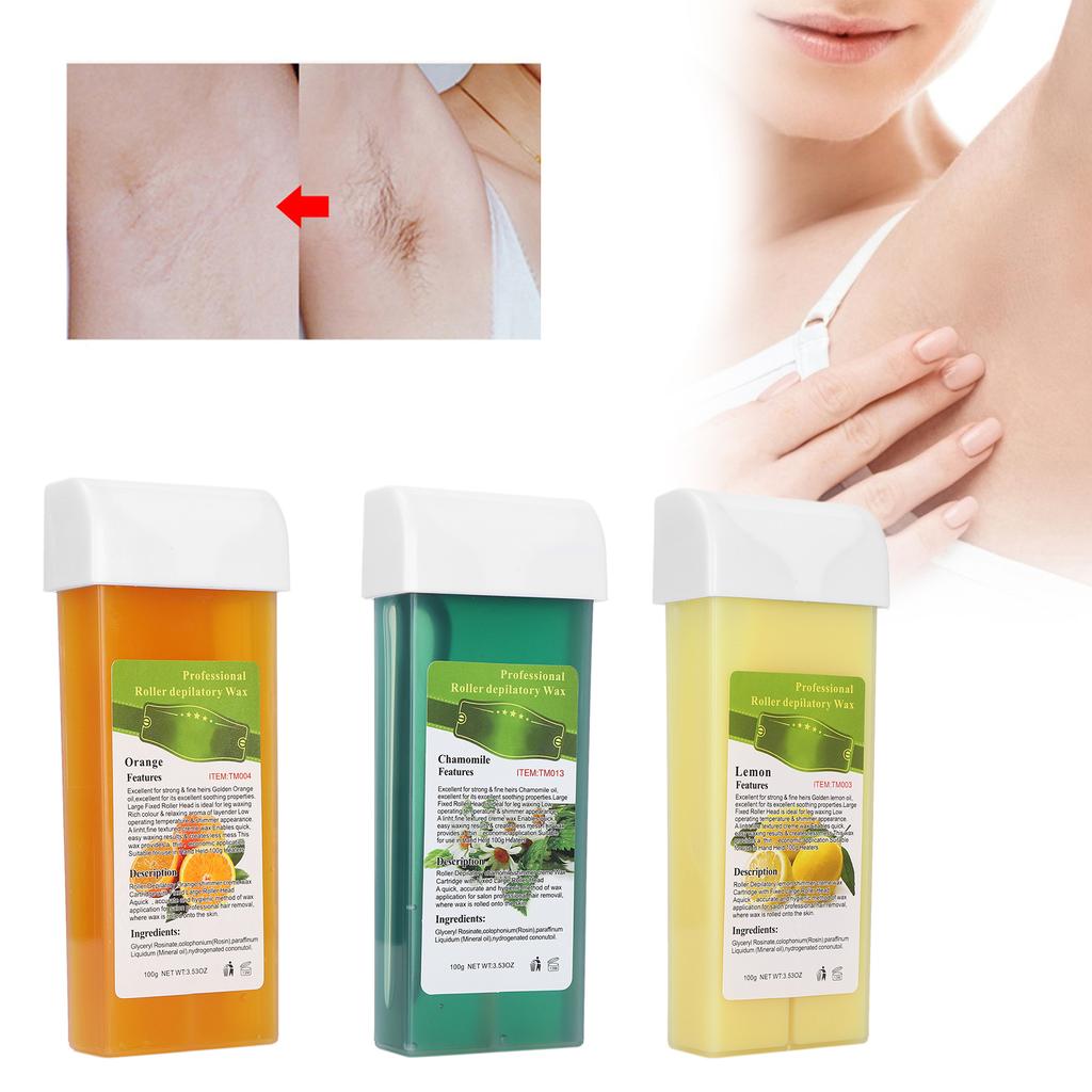 100g Professional Roller Depilatory Wax Home Hair Removal Large Area Body Hair Removal Wax Roller