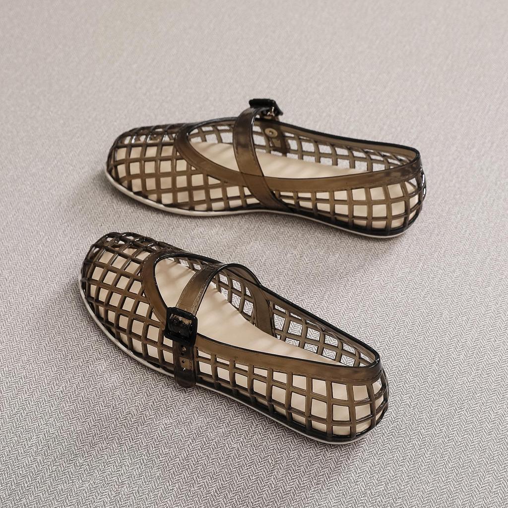Crystal One-Strap Mary Jane Jelly Flats for Women