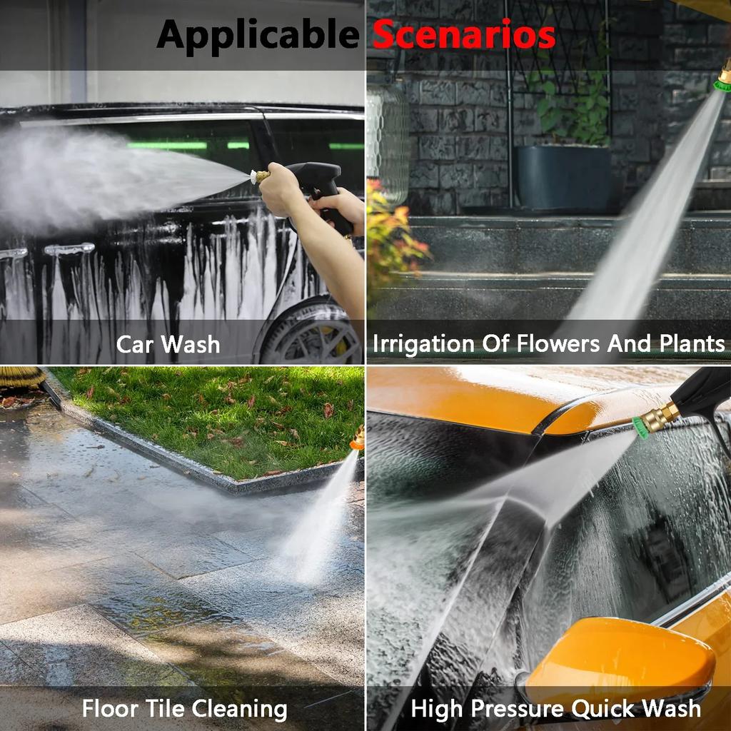 Пистолет для мойки высокого давления, короткая рукоятка пистолета для мойки высокого давления с 5 насадками для мойки высокого давления, комплект пистолета для мойки высокого давления для автомобиля