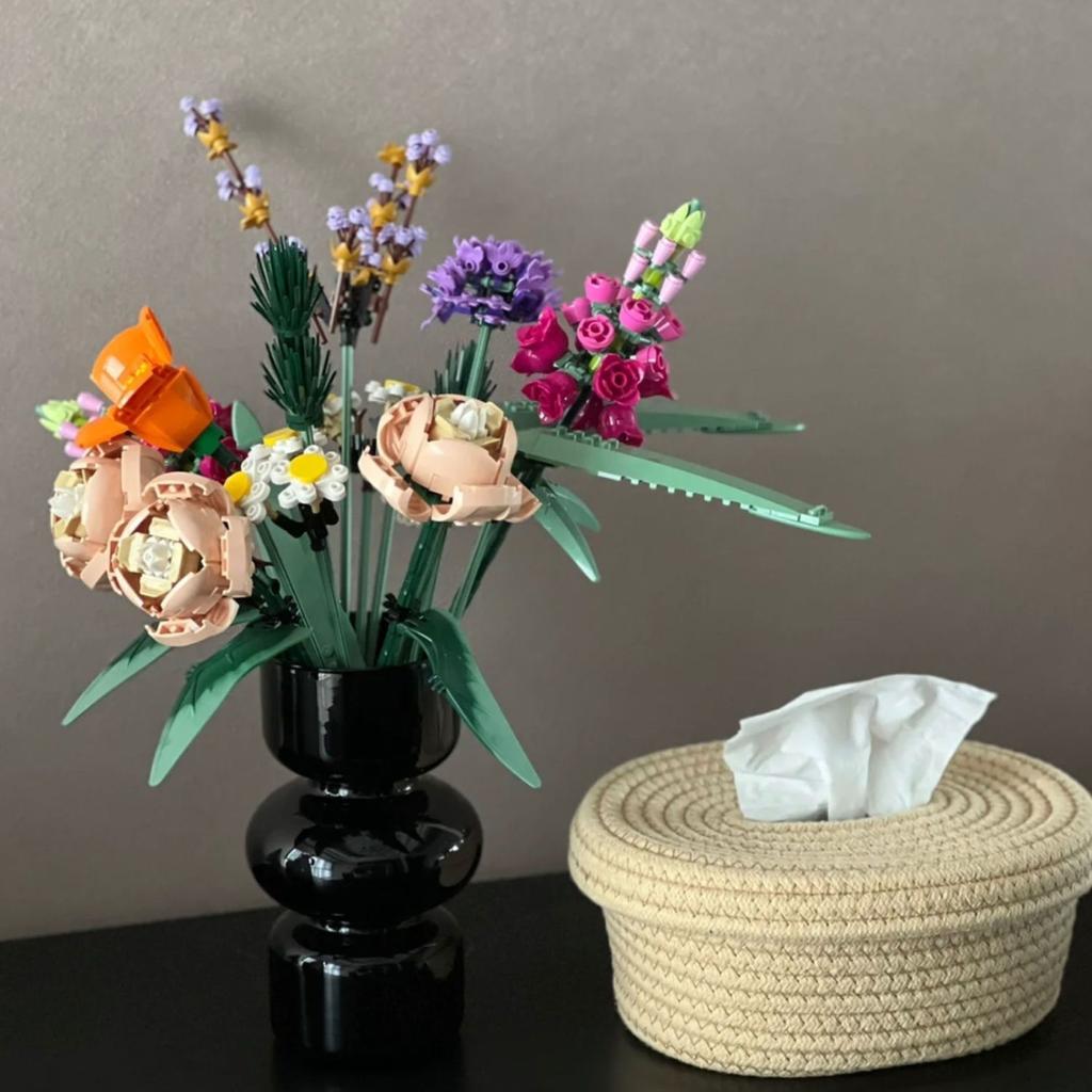 Вечный искусственный цветок домашний декор строительный блок модель кирпич Moc букет роз игрушка своими руками для женщин девочек подарок для мамы подруги