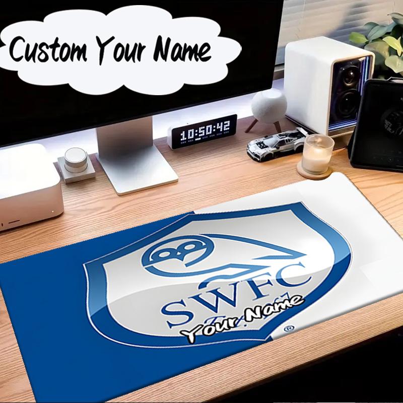 Custom Name Mouse pad Blue Sheffield With Owl Mouse Pad Desk Mat, Non-Slip Rubber Backer Pad For Computer Notebook Gaming Mouse Pad Birthday Gift