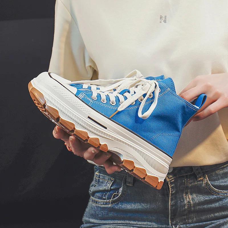 Холщовая толстая подошва с приподнятым круглым носком, повседневные, удобные, дышащие, качающиеся туфли, модная и универсальная спортивная обувь для сноуборда