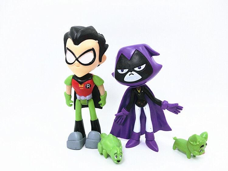 Teen Go Titans To The Movies Robin Cyborg Beast Boy Raven Action Figure 7pcs Toy