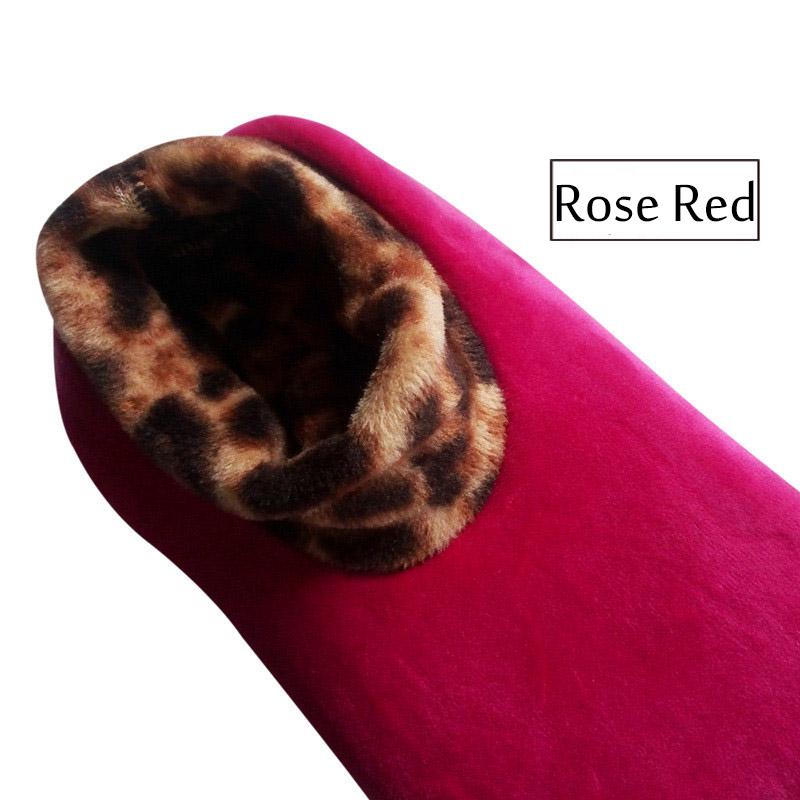 Зимние коралловые бархатные противоскользящие бахилы с леопардовым принтом, домашние теплые эластичные носки-тахо