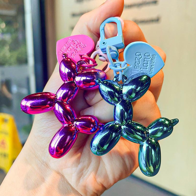 Mini Heart Balloon Dog Keychain Colorful Acrylic Charm Perfect Parties For