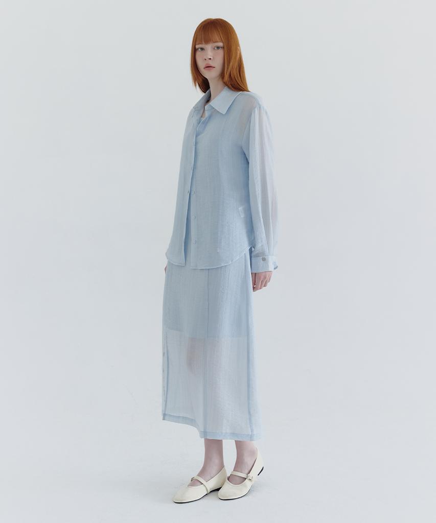 Micene Via Stripe Dress-Shirt Set