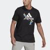 Adidas Повседневная футболка с короткими рукавами и принтом аниме с круглым вырезом, мужские топы, черные GS6314