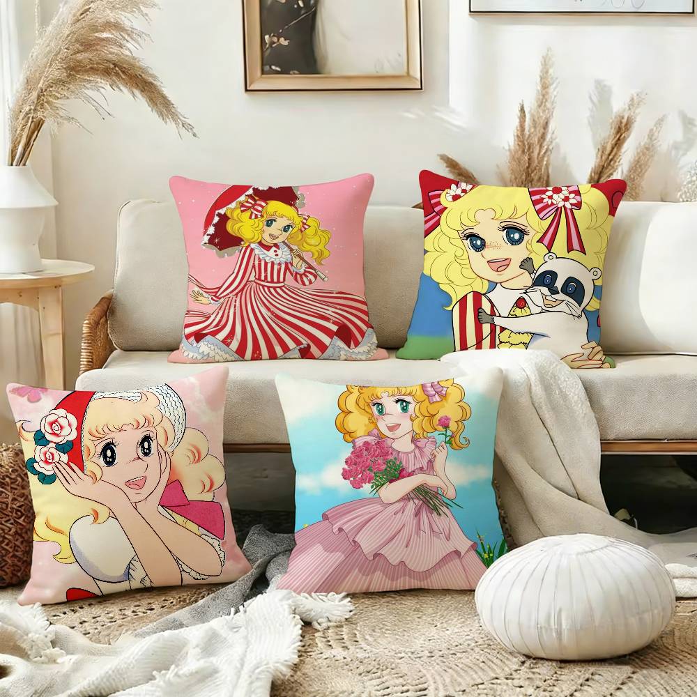 Sweet girl CCandy CCandycc Pillow Case Square DoubleSided Sofa Cushion Cover Bedroom Bedside Pillow