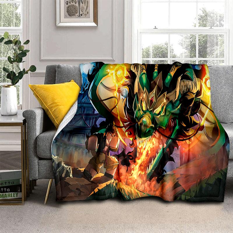 HD B-Blox Фрукты 3D Мультяшная Игра Подарочное Одеяло, Мягкое Пледовое Одеяло для Дома Спальни Кровати Дивана Путешествий Пикника Офиса Покрытие Дети