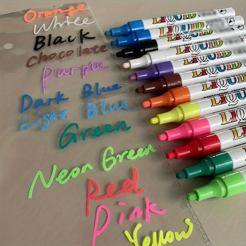8/12pcs Neon Color Liquid Chalk Makers For Blackboard, Chalkboard Signs, Glass Window, Erasable Window Markers For Cars Easter Gift
