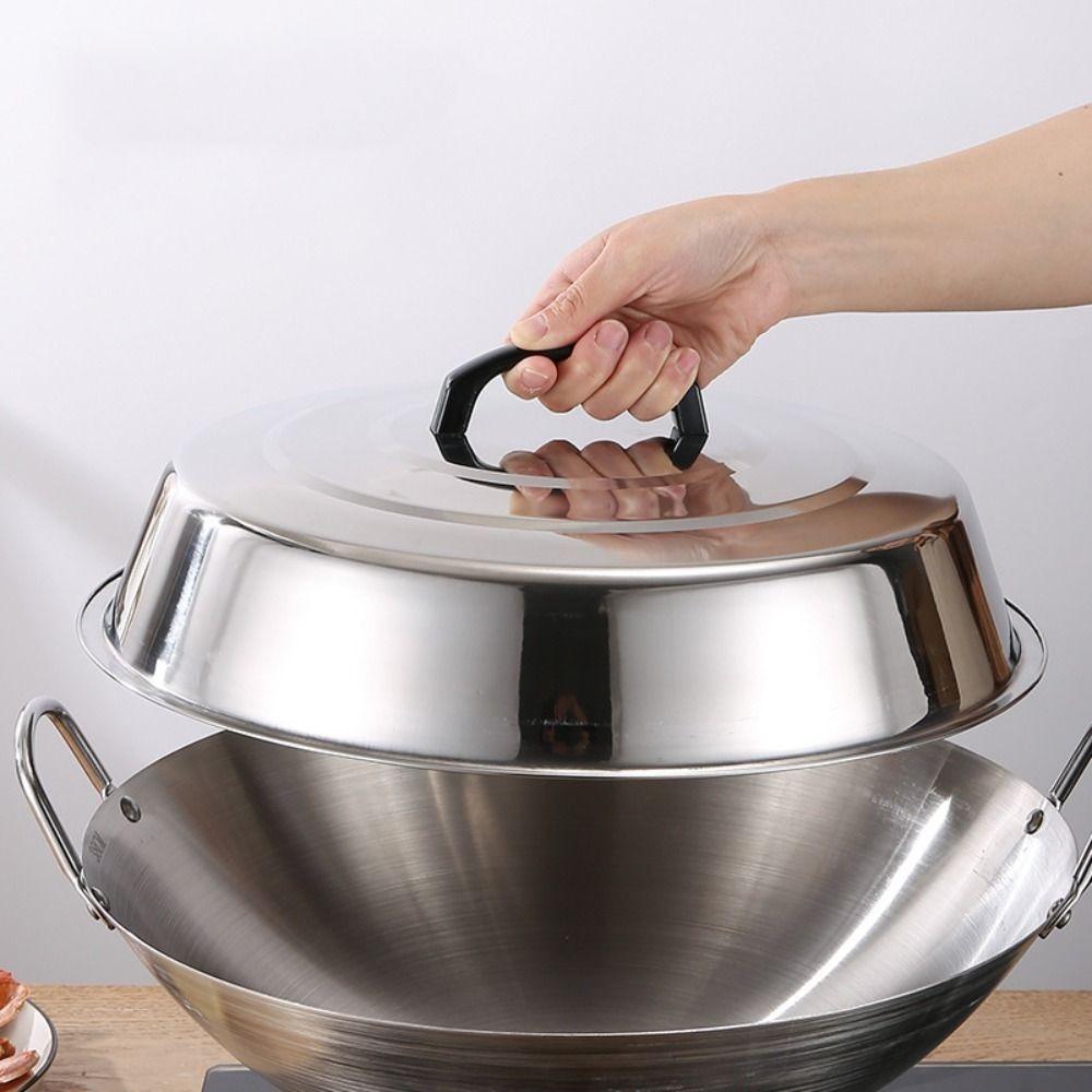 Stainless Steel Dome Pot Lid Heightened Cheese Plate Lid Grill Accessories Pot Cover  Wok