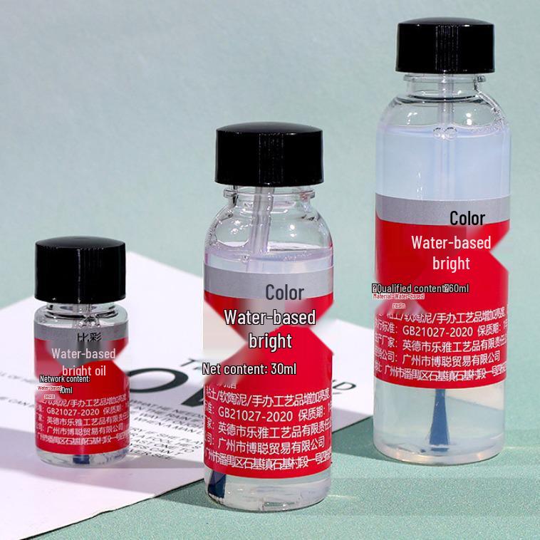 Glossy Water-Based Peelable Varnish & Cream Glue for Polymer Clay - Dustproof, Colorless Finish