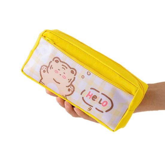 Пенал с мультяшным рисунком, сумка для ручек, прочная гладкая сумка на молнии для хранения канцелярских принадлежностей для студентов, школы