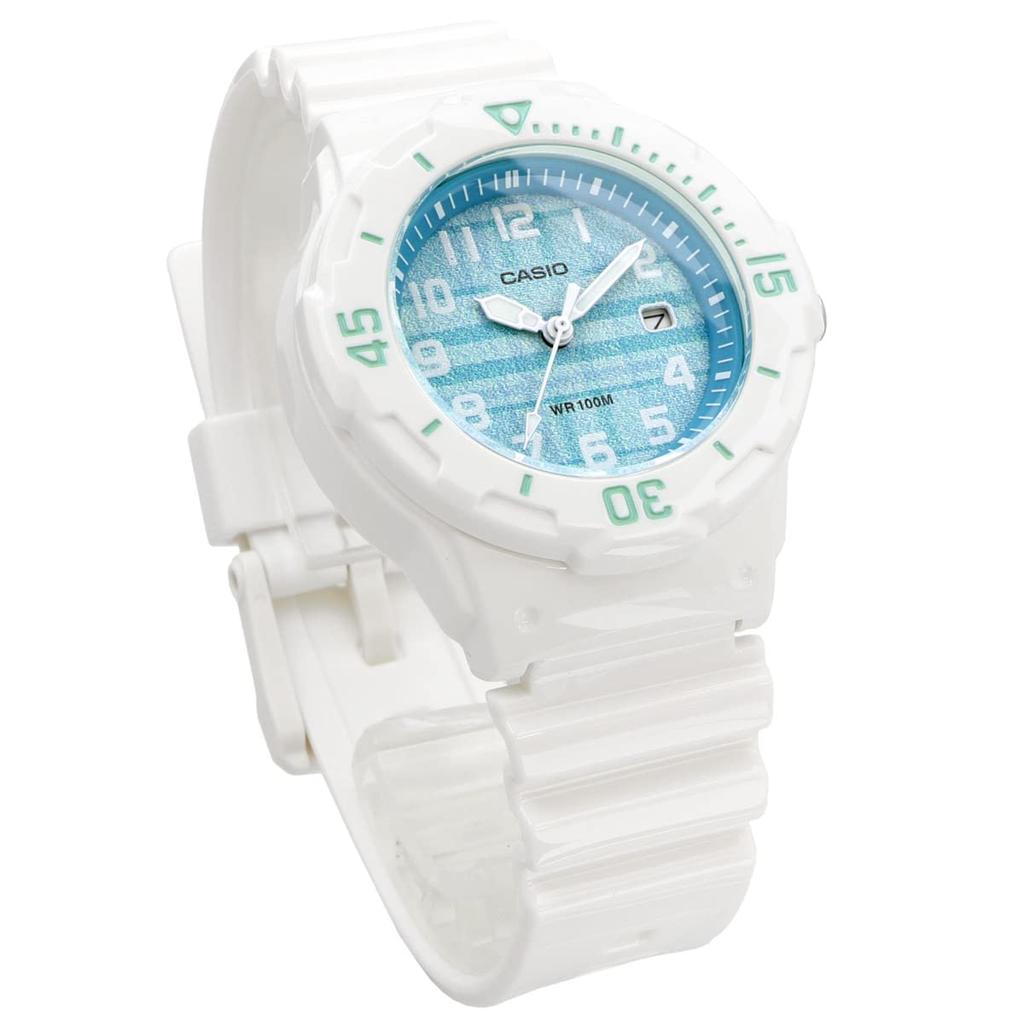 Casio Аналоговые часы LRW -200H-1BV / -200H-2CV для женщин и детей, глянцево-черные / глянцево-белые с синим клетчатым узором, модель для зарубежного рынка [параллельный импорт]