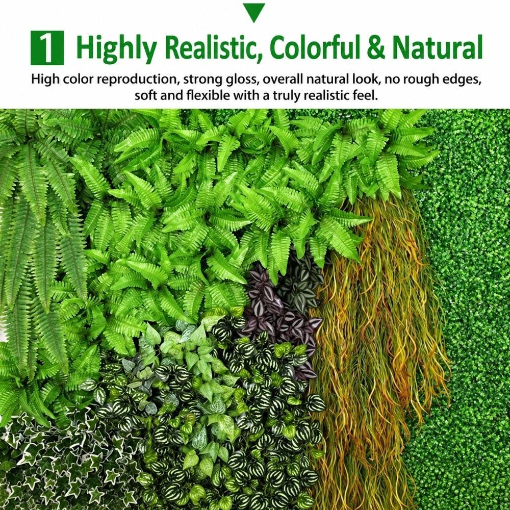 Plastic Fake Foliage Panel Fake Foliage Texture Vertical Garden Panel Outdoor Garden