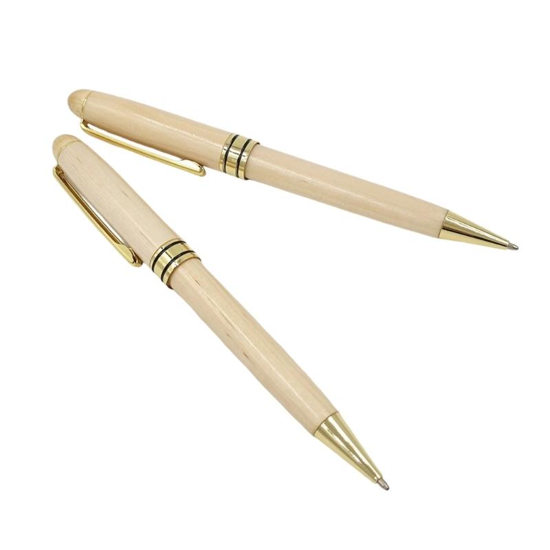 Wood Ballpoint Pen Set With Pencil Case Ergonomic Grip Wood Signing Pen with Metal Pen Clip For Professional Collectors