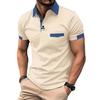 Summer Men's Top Short Sleeve Sports Polos Shirt Color Patchwork Pocket POLO Shirts Man Clothing