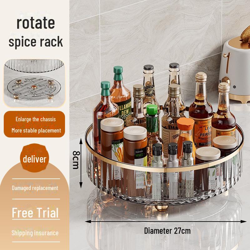 Вращающаяся пластиковая подставка для специй и органайзер для косметики