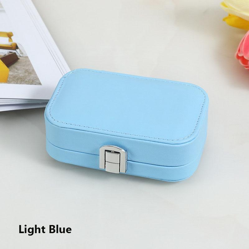 Мини-органайзер для ювелирных изделий из искусственной кожи, портативная портативная машинка для путешествий, футляр для хранения ожерелья, сережек и колец