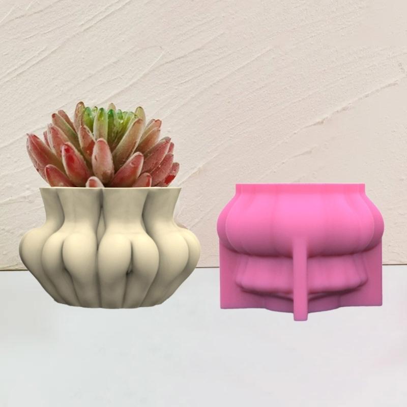 Human Body Art Vase Silicone Pot Mold Succulent Flowerpot Clay Cement Plaster Mold DIY Home Garden Flower Pot Mold