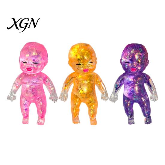 Anxiety Relief Ball 1/2/3/4/5Pcs Glitter Babies Stress Toy Soft Stretchy Relieving Clear Sensory Baby Squeeze Hand Relaxation Sugar Fidget Kids