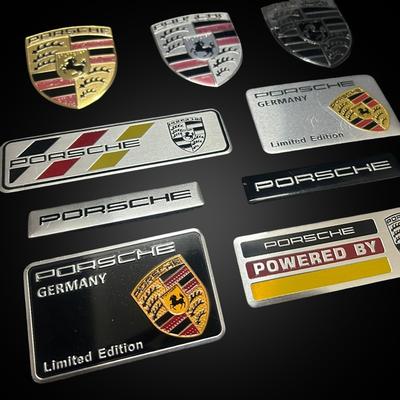 3D Алюминиевый Значок Эмблема Для Porsche Наклейка На Автомобиль Значок Наклейка Кузов Багажник Окно Персональная Декоративная Наклейка Авто Аксессуары