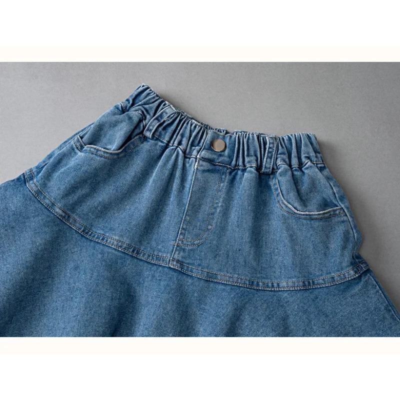 Летняя джинсовая юбка для девочек, модная синяя многослойная юбка с оборками для детей, повседневная универсальная короткая юбка для подростков школьного возраста 4-12 лет