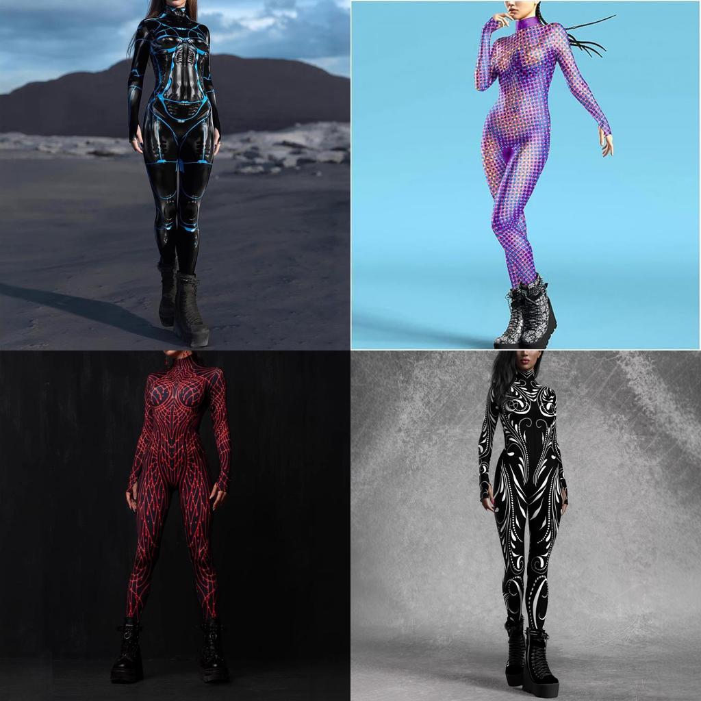 Костюм-комбинезон для косплея на Хэллоуин с 3D-печатью для женщин
