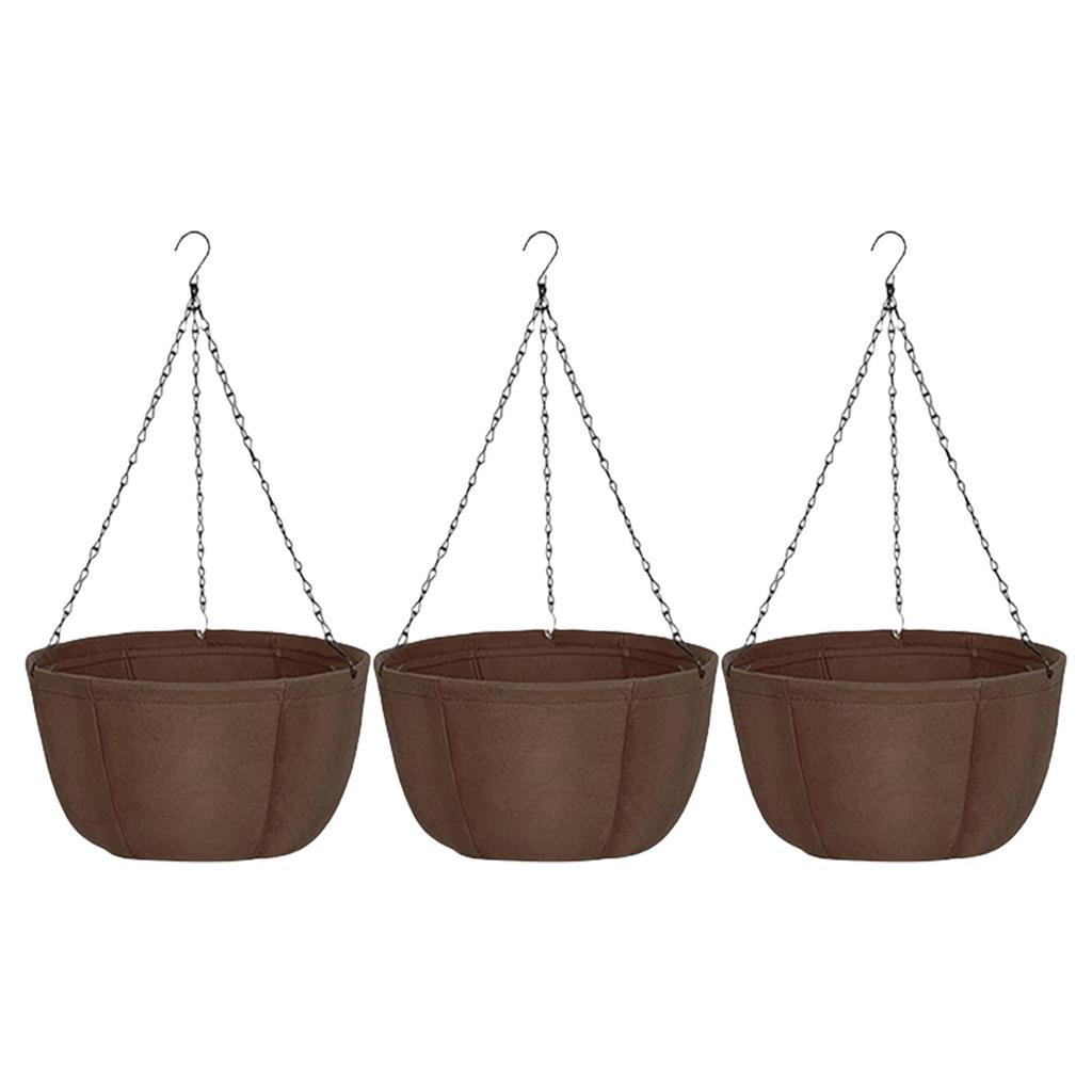 3 шт. самополивающиеся подвесные кашпо, корзины для посадки, цветочные горшки для дома, сада, с дышащим нетканым материалом