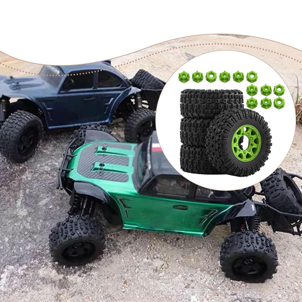 4 Pieces 1/10 RC Short Course Truck Tires and Wheels Accessory Rubber Sturdy Portable Car Part