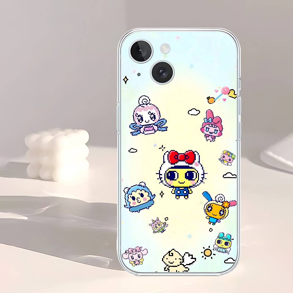Милый Чехол-темагочи-S для IPhone 17 16 15 12 11 Pro Max 14 Plus 13 Mini Прозрачный Мягкий Чехол Funda
