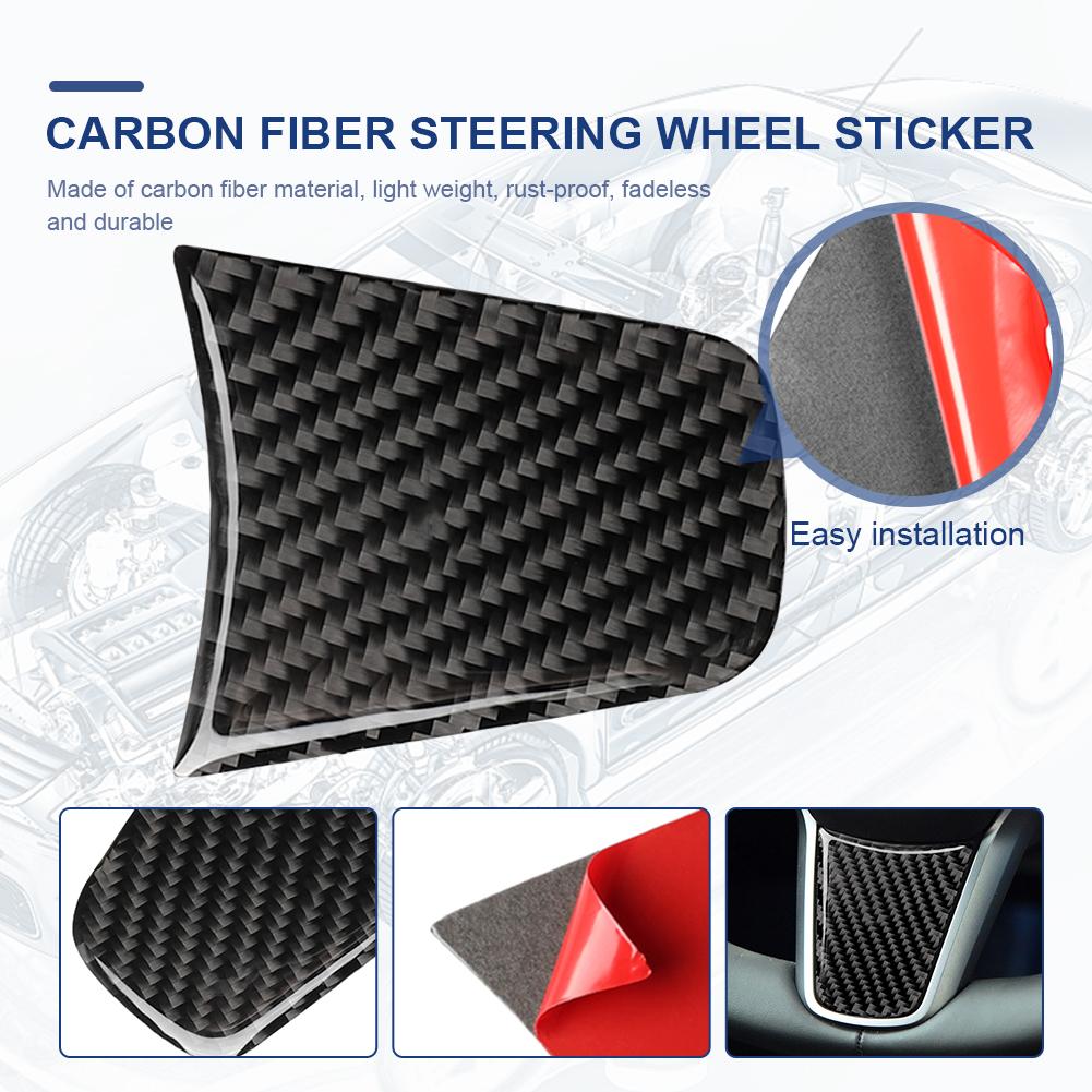 Декоративная наклейка из углеродного волокна, внутренняя панель, наклейка, отделка, универсальная наклейка на кнопку автомобиля, украшение для Tesla Model 3