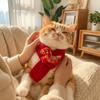 Celebration Decoration Warm Knitted Pet Scarf Cozy Red Color Pet Accessories Warmer Neckerchief Photo Prop