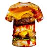 Creative Food Pattern T Shirts Hamburg Pizza Steak French Fries Men's Summer T-Shirts
