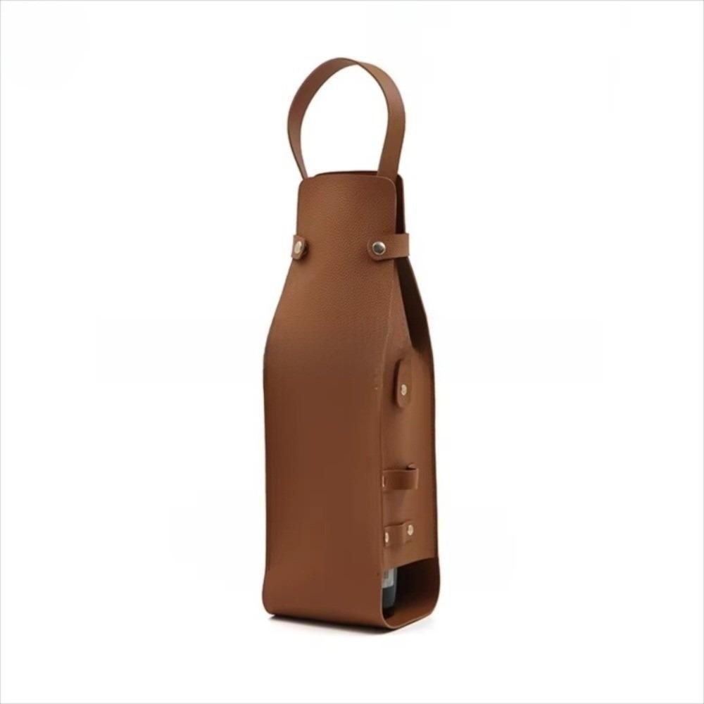 PU Leather Wine Tote Carrier Reusable Champagne Gift Bag Elegant Beer Gift Bag