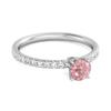 Pink CZ Round Soliatire Women Wedding Ring - 925 Sterling Silver