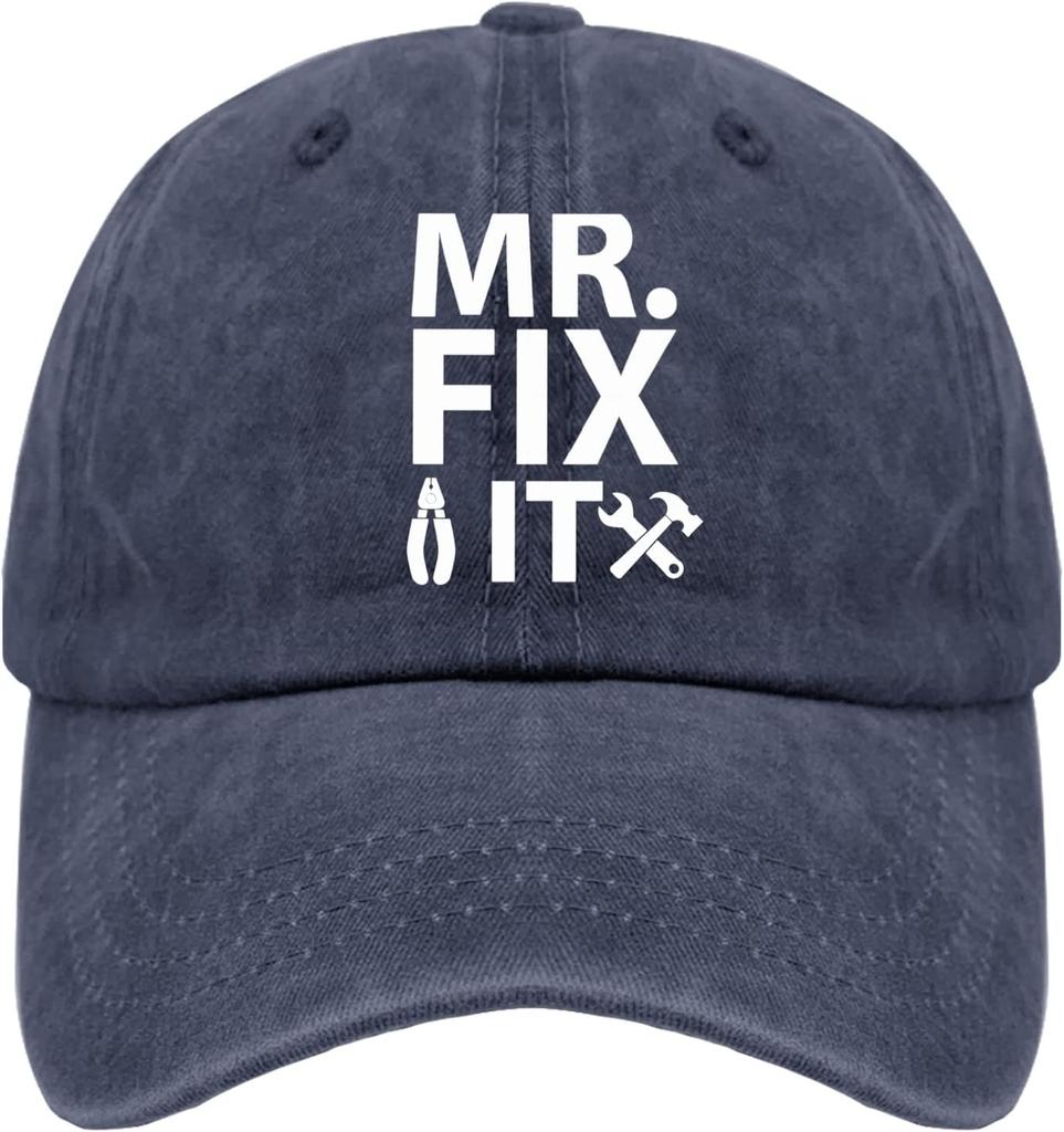 Кепка с графикой "Мистер Fix It" (Плоскогубцы Молоток) Повседневная Полиэстер Регулируемая Кепка для Взрослого Папы
