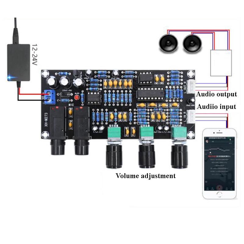 Amplifiers Xhm273 Pt2399 Digital Microphone Board Reverberation Karaoke Reverb Ne5532 Preamplifier